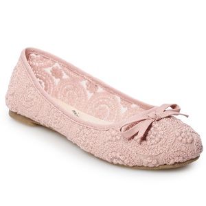 SO Shoes - Rose Lace Ballerina Flats Shoes Size 11 Pink SO Shoes - Rose Lace Ballerina Flats Shoes Size 11 Pink